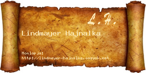 Lindmayer Hajnalka névjegykártya